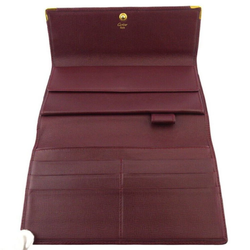 Cartier Long Wallet Mastline Bordeaux Leather Aut… - image 6